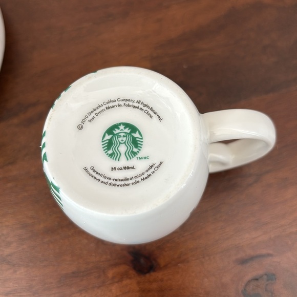 Starbucks Demitasse 3 oz Espresso Cup w/ Ornament Loop, Siren Mermaid Logo 2010 - Picture 6 of 8